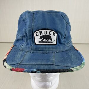 Chuck Hat Cap Mens One Size Denim Blue Floral  Strapback Baseball Reversible